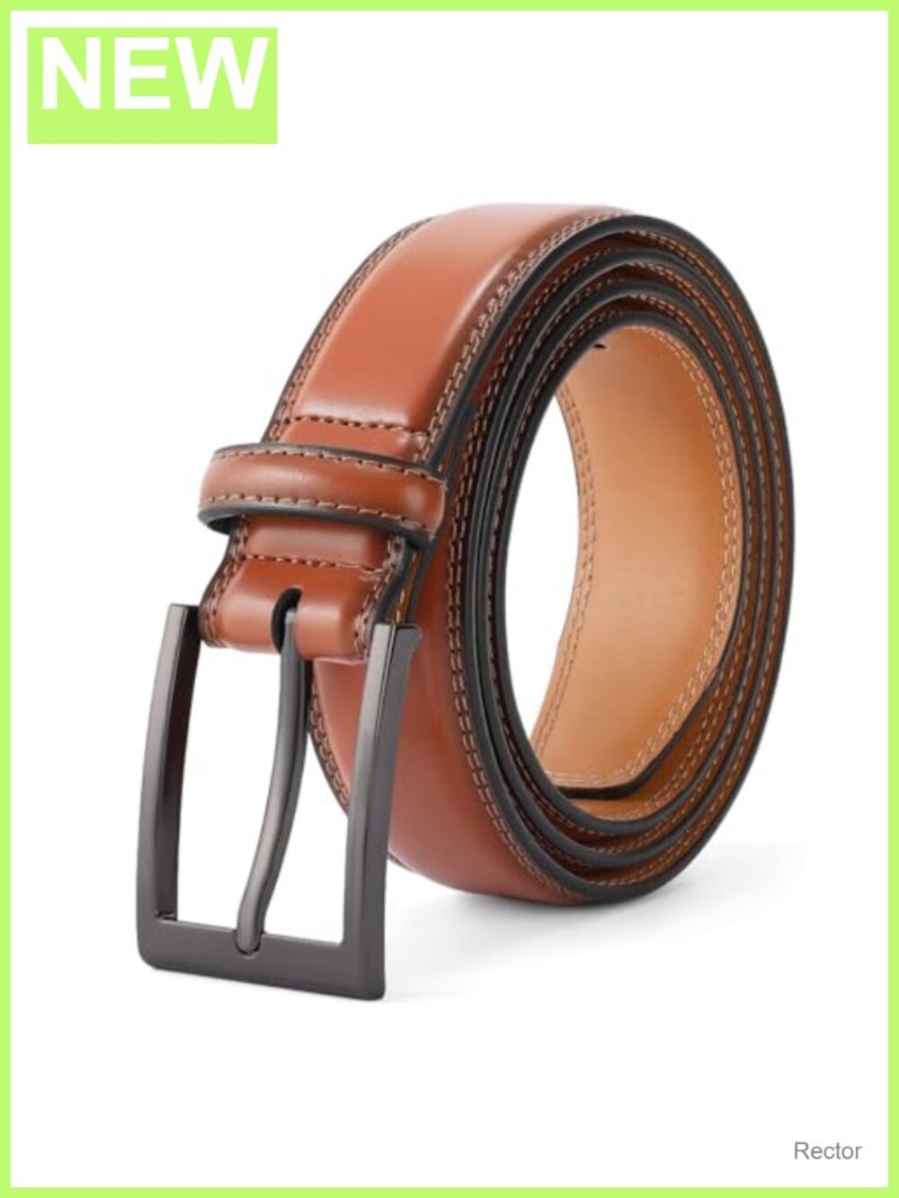 Men's Top-Grain Leather Belt 1.3" Classic Buckle